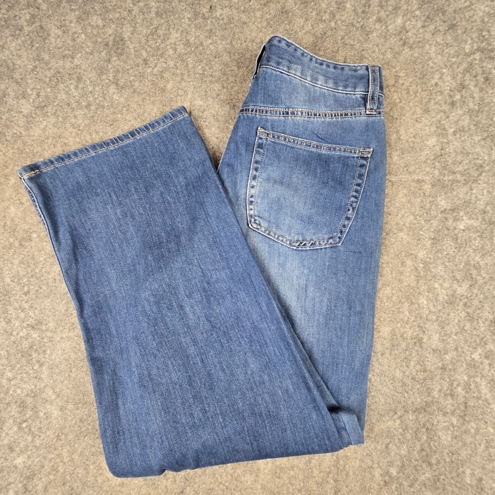 OAT New York Jeans Womens 10/30 Blue Wide Leg Cloud Luxe Denim High Rise